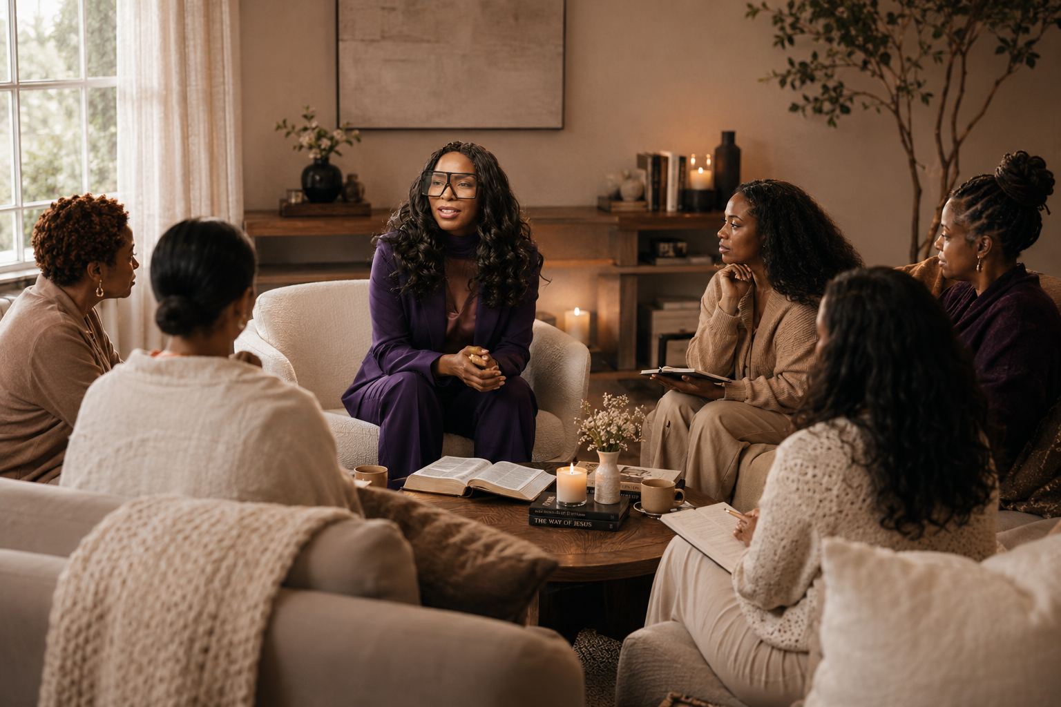 Joy Roman facilitating a healing group