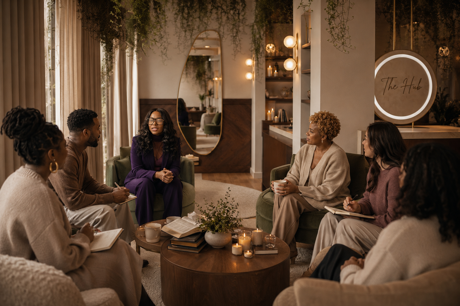 Joy Roman facilitating a healing group